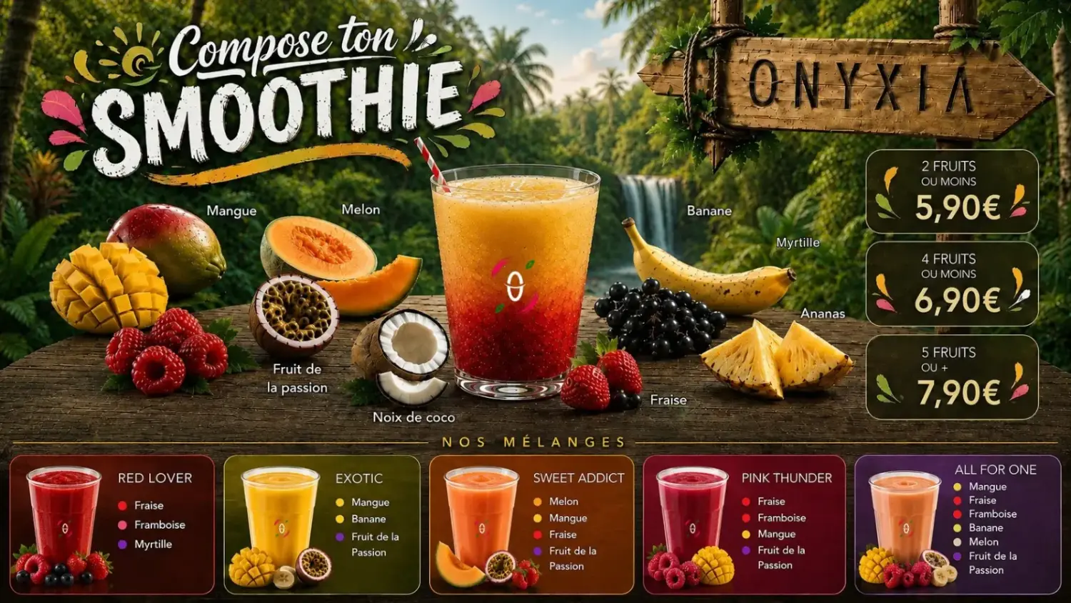 Bar à smoothies frais Onyxia